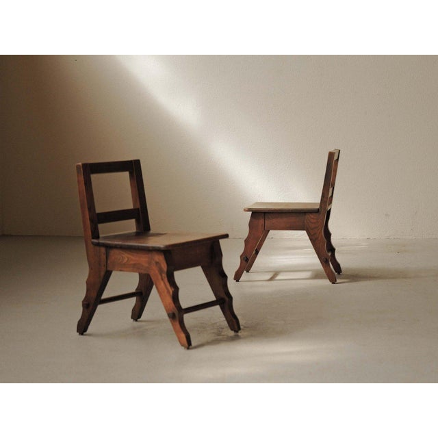 Modernist Oak Chairs, France, 1940s, Set of 2 For Sale - Image 15 of 18