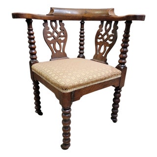 A Late 19th Century Bobbin Turned Corner Chair For Sale