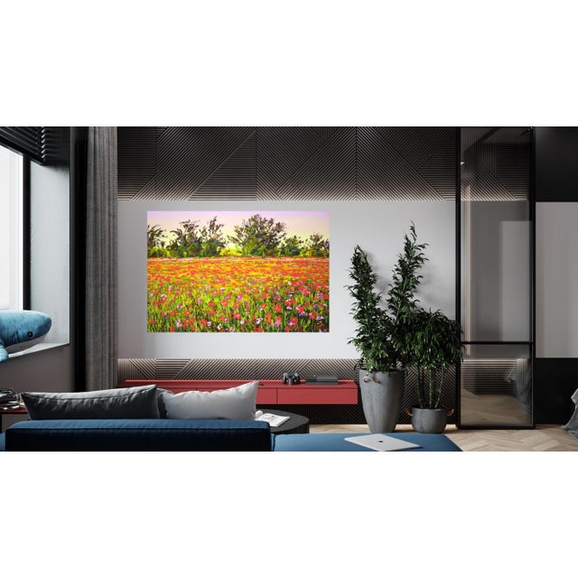 Poppy Field. Summer Evening.Modern Original Painting. For Sale - Image 11 of 12
