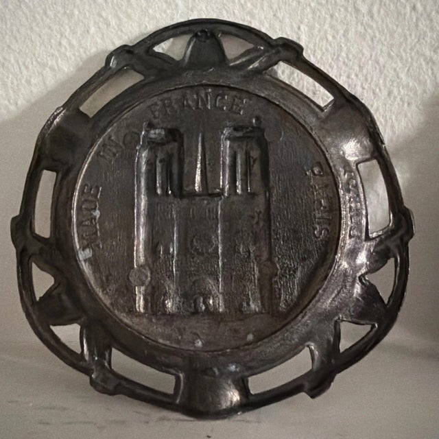 Art Deco Pair of Vintage Notre Dame De Paris Art Deco Ashtray For Sale - Image 3 of 5