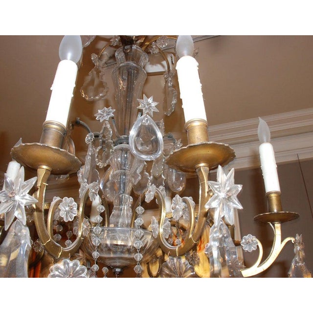 Period French Eight-Light Bronze and Crystal Chandelier For Sale - Image 4 of 9