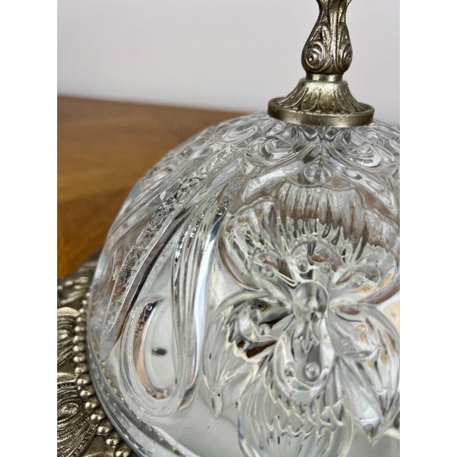 Metal Vintage Ceiling Lamp in Brass and Glass For Sale - Image 7 of 13