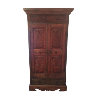 Antique Indian Colonial Wedding Armoire For Sale
