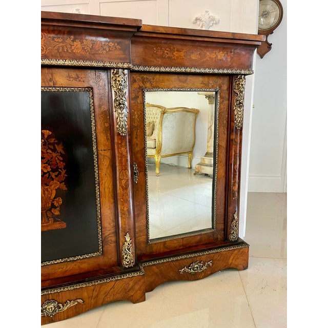 Antique Victorian Burr Walnut Marquetry Sideboard, 1850 For Sale - Image 15 of 18