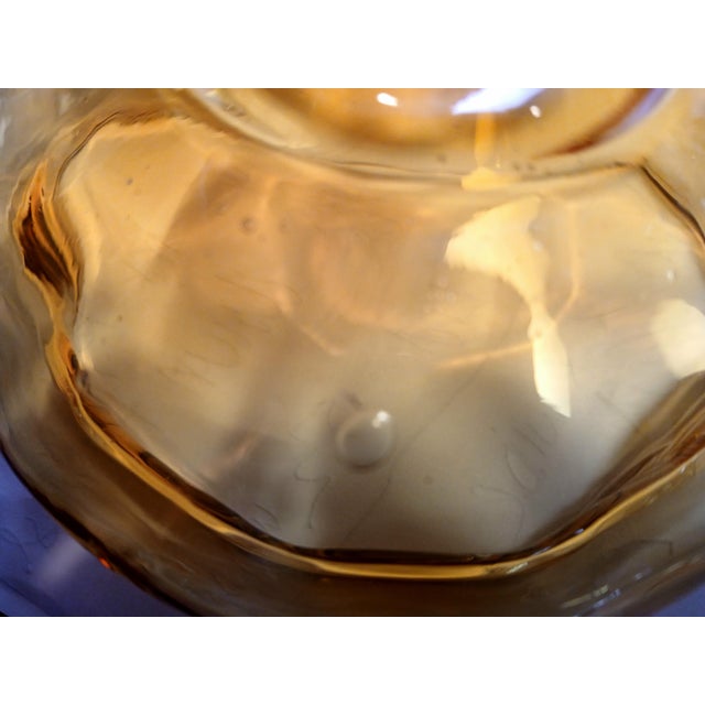 Mid 20th Century Vintage Empoli Optic Glass Apothecary Jar With Circus Tent Lid, MCM For Sale - Image 5 of 8