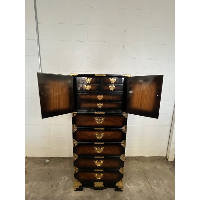 Korean Asian Bandaji Lingerie Chest Brass Butterfly Hardware For Sale - Image 4 of 11