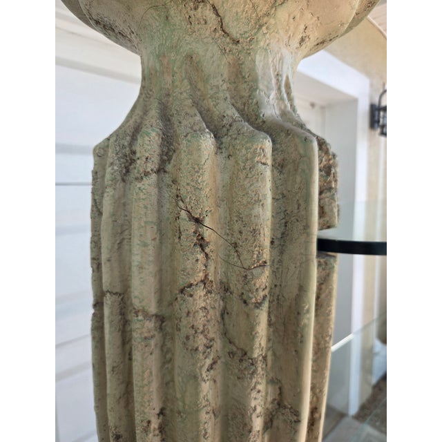 Late 20th Century Neoclassical Revival Faux Stone 4-Tier Column Shelves For Sale - Image 11 of 11