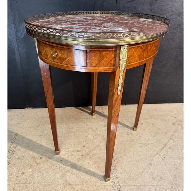Wood French Oval Lamp Table, 1880 For Sale - Image 7 of 15
