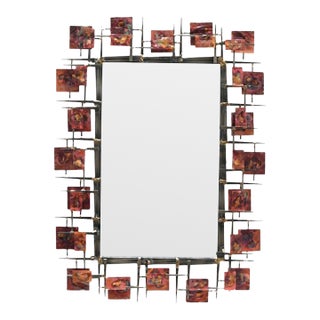 Sculptural Contemporary Brutalist Mirror For Sale