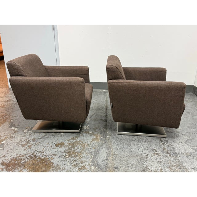 Dellarobbia Regis Swivel Lounge Armchairs, Pair For Sale In San Francisco - Image 6 of 12