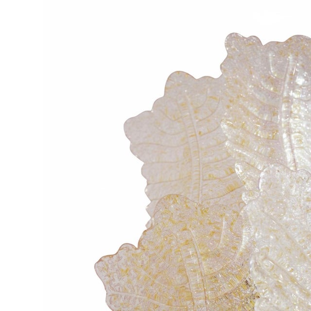 Mid-Century Modern Italian Floral Translucent Murano Glass Sconces, 2010s, Set of 2 For Sale - Image 7 of 11