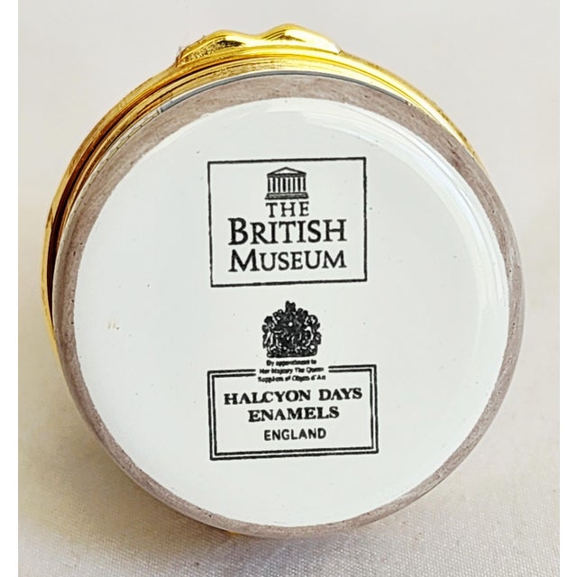 1990s 1990s Halcyon Days Enamel Trinket Pill Box the British Museum Handcrafted by English Artisans For Sale - Image 5 of 10