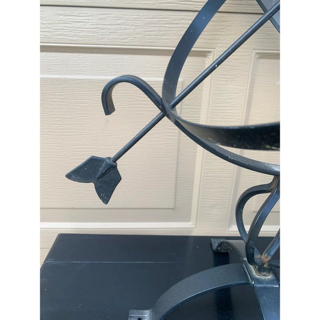 Late 20th Century Large Classical Iron Armillary Sphere Garden Sculpture on Stand – English Estate Style For Sale In South Bend - Image 6 of 12