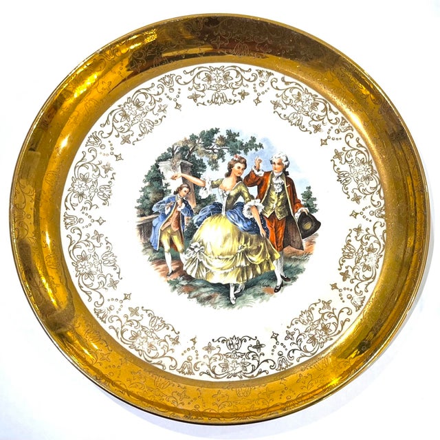 Mid 20th Century Mid 20th Century 22 Carat Crest-O-Gold Dinner Plates by Sabin - Set of 8 For Sale - Image 5 of 13