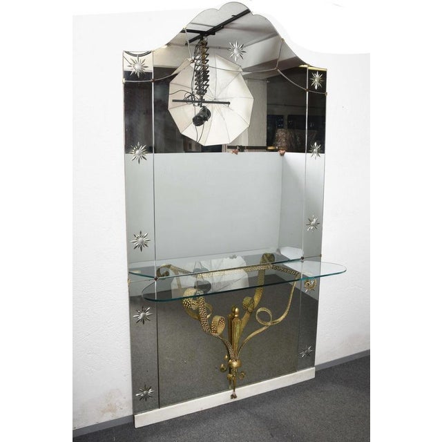 Mid-Century Italian Modern Mirror with Console by Pier Luigi Colli for Cristal Arte, Set of 2 For Sale - Image 13 of 18
