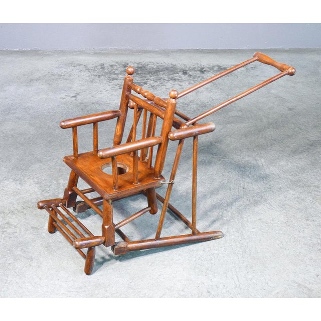 High Chair Childrens Potty in Walnut Wood For Sale - Image 9 of 11