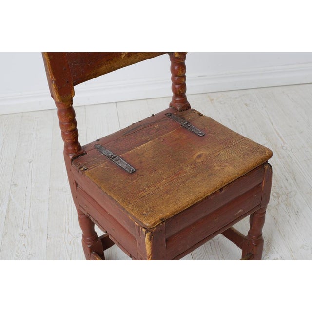 Wood Antique Early 19th Century Swedish Folk Art Chair For Sale - Image 7 of 9