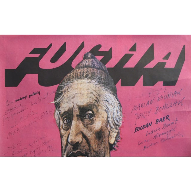 1980s 1984 Vintage Polish Movie Poster, Fucha (Pink) For Sale - Image 5 of 6