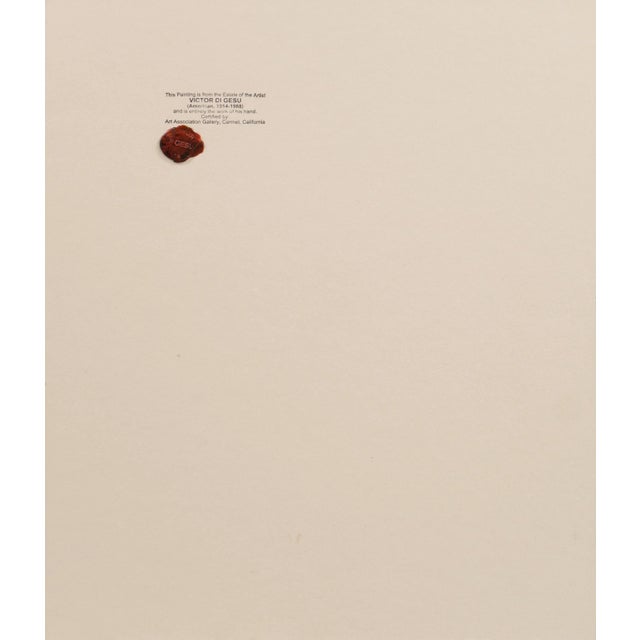 Paper 'Woman Seated' by Victor DI Gesu, Paris, Louvre, Académie Chaumière, California Fauve, Los Angeles County Museum of Art, San Francisco Art Association For Sale - Image 7 of 8