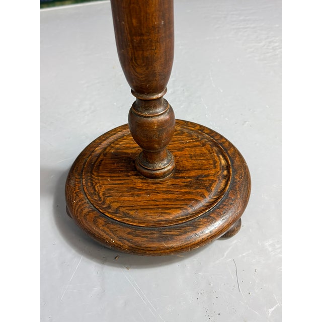 Antique Turned Wood Pedestal Stand, 1930 For Sale - Image 12 of 13