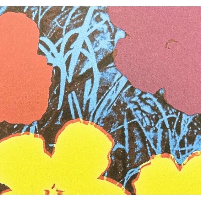 Andy Warhol (after) "Flowers purple-yellow" print, size 60 x 60 cm, plate signed bottom right, numbered with pencil on...