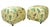 Late 20th Century Vintage Newly Upholstered Ottomans in Thibaut “Lillian” Fabric – Palm Beach Style, Pair For Sale - Image 5 of 12
