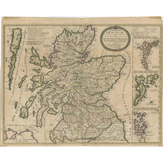 Antique Map of Scotland with Island Insets by Nolin and Coronelli, 1689 For Sale - Image 12 of 12