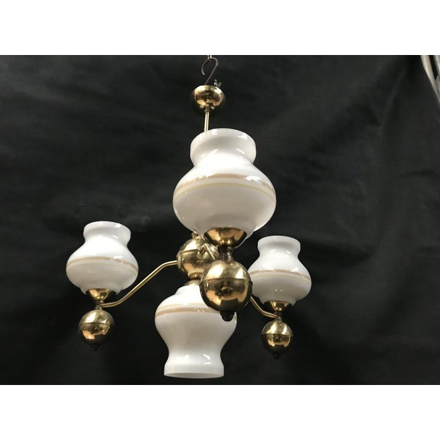 Gilt Chrome and Glass Chandelier, 1970s For Sale - Image 12 of 18