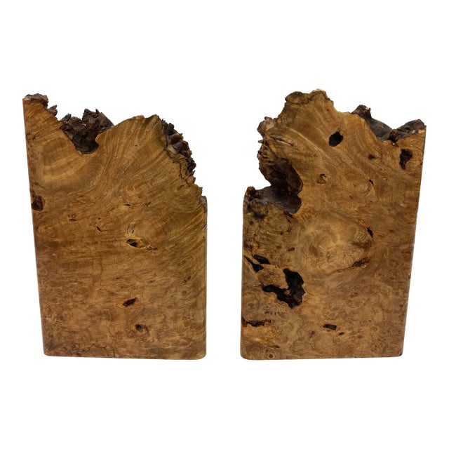 Vintage Burl Bookends - a Pair For Sale