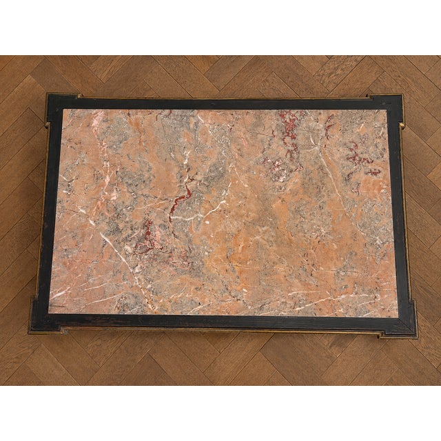 Black French Napoleon III Ebonized and Gilt Center Table with Sarrancolin Marble Top, 1880 For Sale - Image 8 of 14