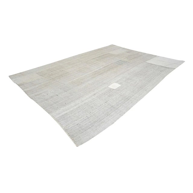 Mid-Century Modern Modern Gray Vintage Large Kilim Rug For Sale - Image 3 of 7