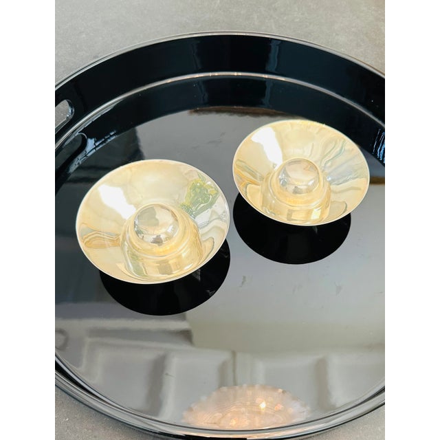 Vintage Sterling Silver Modernist Wine Sommelier Tastevin -a Pair For Sale - Image 10 of 10