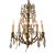 Gilded Bronze Chandelier With Diamond-Cut Crystal Drops For Sale