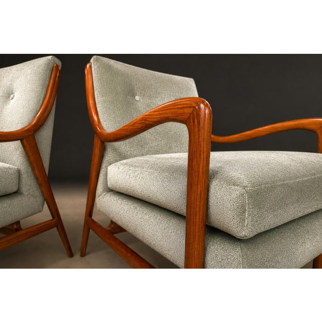 Pair of Sculptural Armchairs by Giuseppe Scapinelli in Caviúna Wood & Mohair, Brazil, 1950s For Sale - Image 13 of 18
