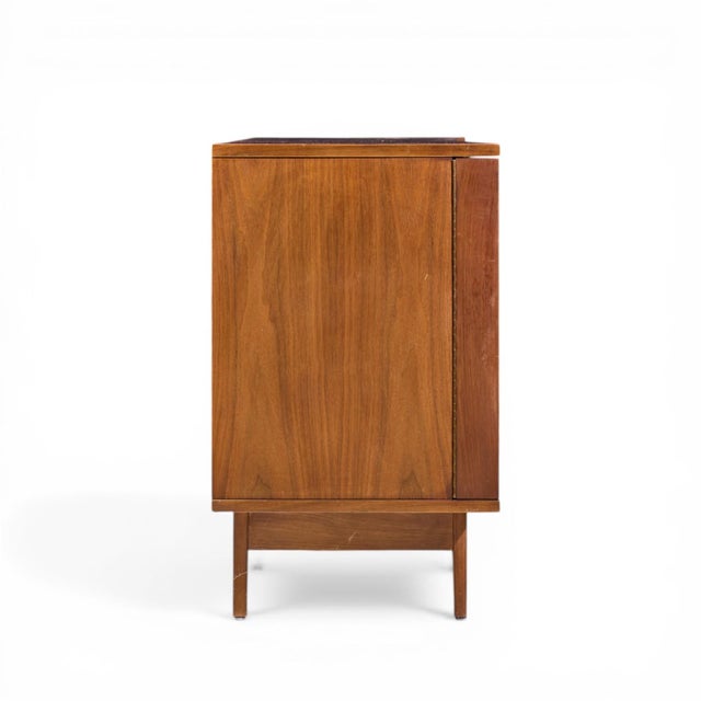 Young Manufacturing Young Manufacturing Mid Century Walnut Curved Front Credenza For Sale - Image 4 of 9