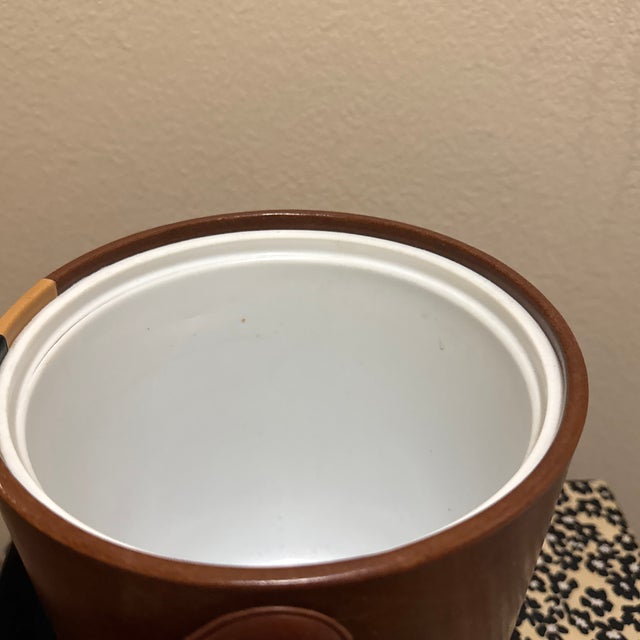 1980s 1980s Faux Leather Tall Champagne Ice Bucket For Sale - Image 5 of 7