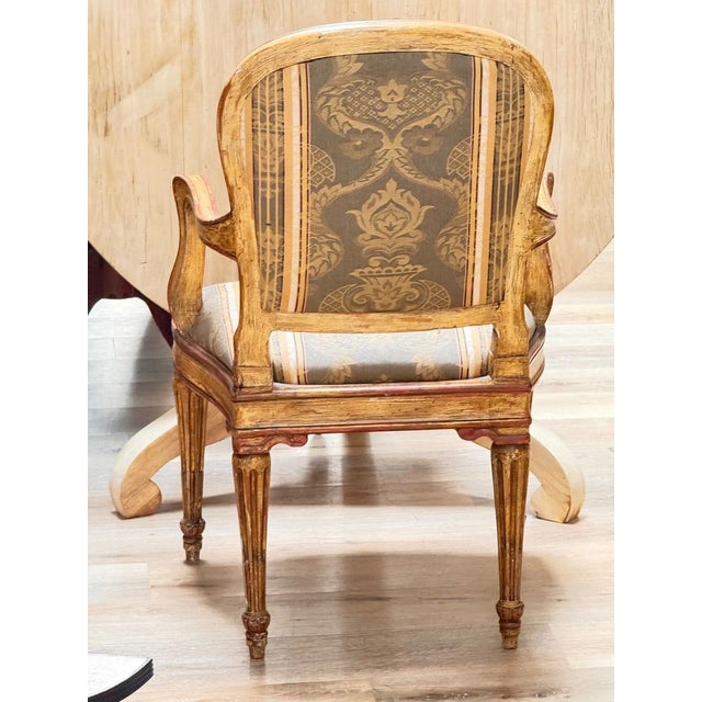 Wood Fourteen Italian Louis XVI Period Laccatura Dining Chairs, 18th C. For Sale - Image 7 of 11