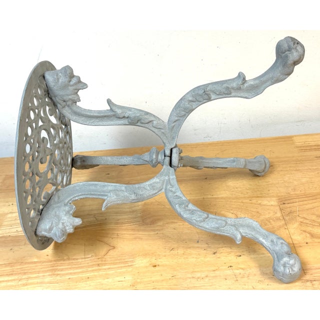 Traditional Pair Aesthetic Movement Cast Iron Garden Tabourets / Tables Possibly J.W. Fiske For Sale - Image 3 of 14
