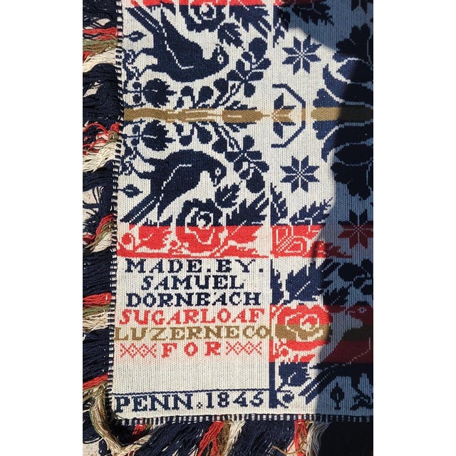 Pennsylvania Dated 1845 Woven Jacquard Coverlet For Sale - Image 14 of 14