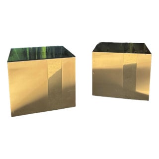 Pair of Postmodern Paul Evan’s Style Cube Side Tables Directional For Sale