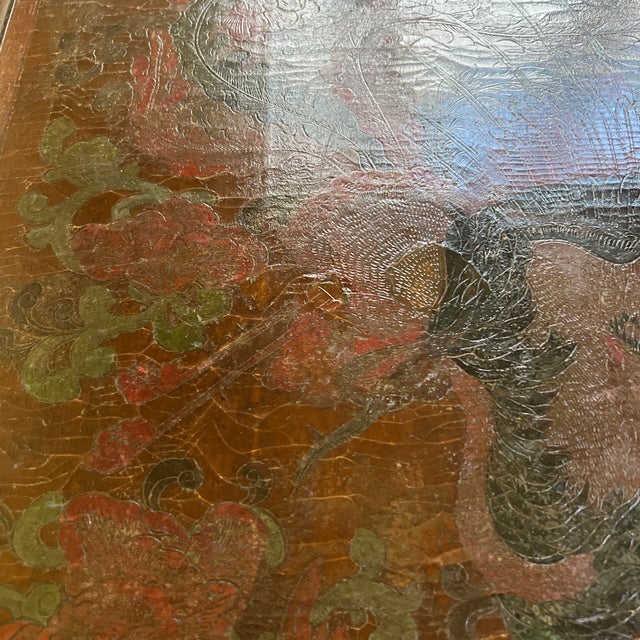 Stunning Vintage Umber Rouge Chinese Incised Coffee Table For Sale - Image 11 of 12