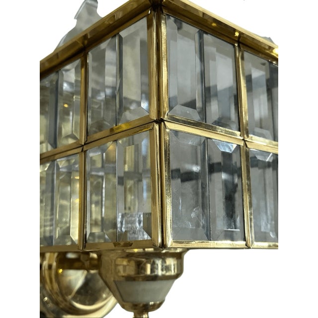 Modern Vintage Porch Light Plated Brass Motion Detection Wall Lantern For Sale - Image 3 of 7