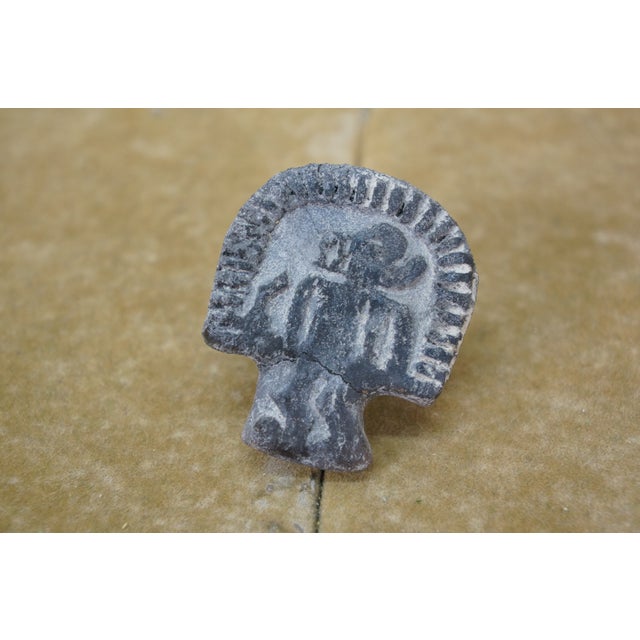 Early 20th Century 4 Pre-Columbian Aztec Mayan Stone Pottery Stamps Seals For Sale - Image 5 of 11