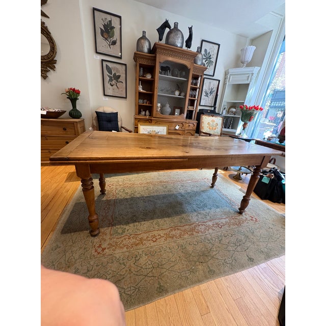 19th Century Antique Maple Farmhouse Table For Sale - Image 4 of 11