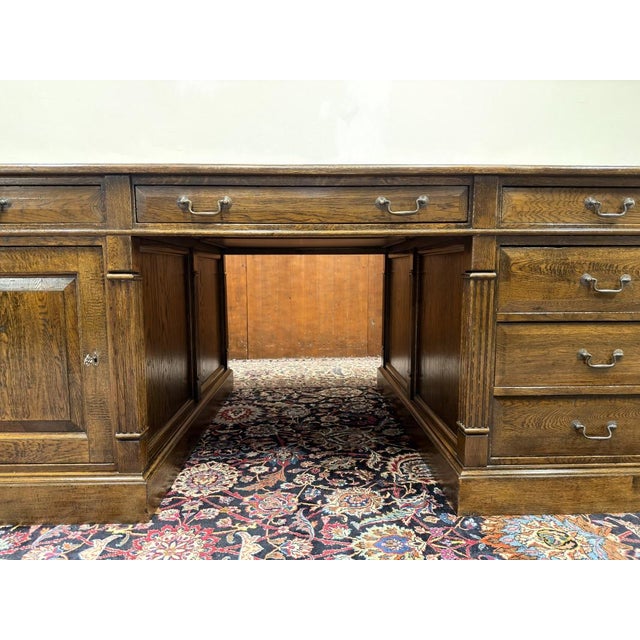 Large English Desk in Oak For Sale - Image 10 of 18
