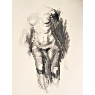 Vintage Large Scale Female Nude Torso Drawing For Sale