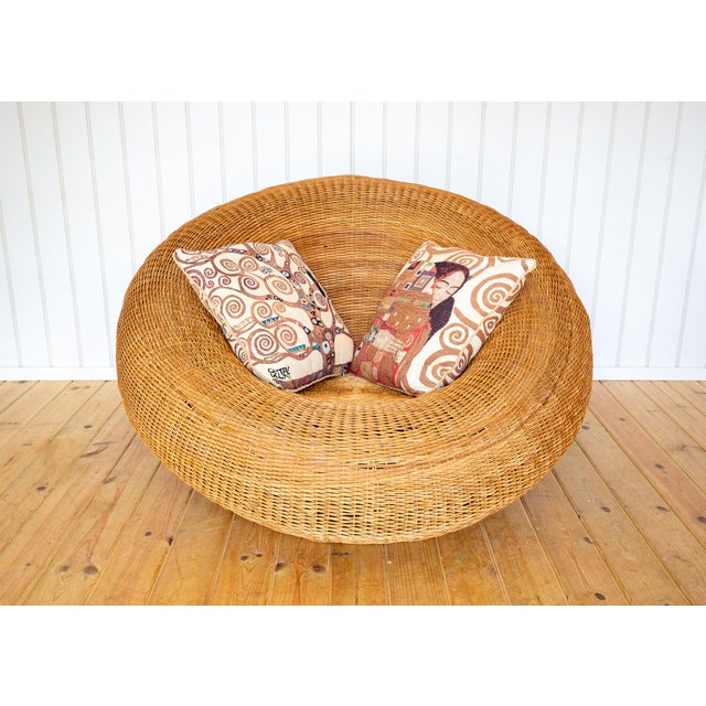 Mid-Century Modern Sculptural Wicker Basket Lounge Chair by Isamu Kenmochi, 1970s For Sale - Image 11 of 18