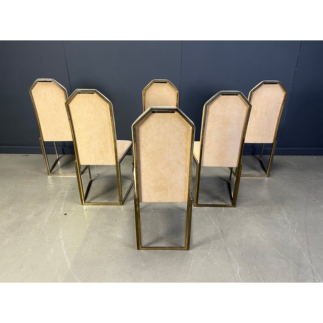 Vintage Brass Dining Chairs from Belgochrom, 1970s, Set of 6 For Sale - Image 10 of 12