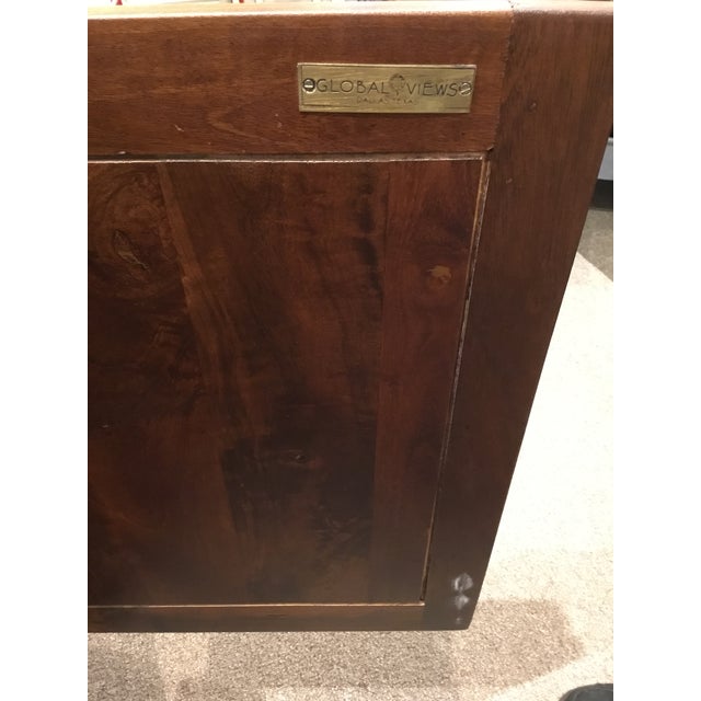 Brutalist Style Global Views Building Block Walnut Finished Wood Media