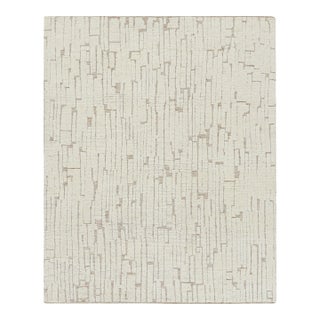 Rug & Kilim’s Contemporary Rug in White with High-Low Geometric Patterns - 14x20 For Sale